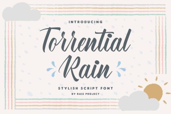 Torrential Rain Font: Elegant Script for Creative Projects